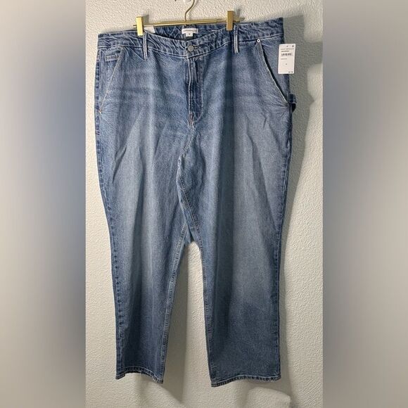 NWT-Good American- Light Blue Indigo- Good 90’s mid rise baggy Jeans- Size 18